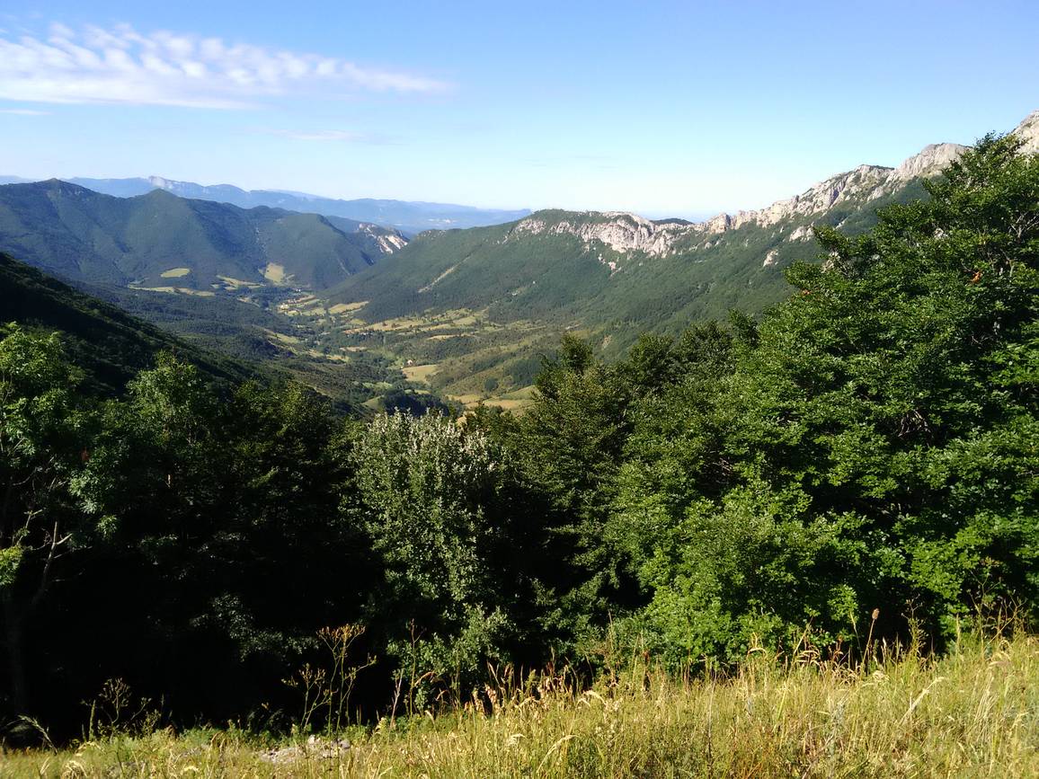 Vue depuis le col de la Bataille vers la vallée de la Gervanne au sud