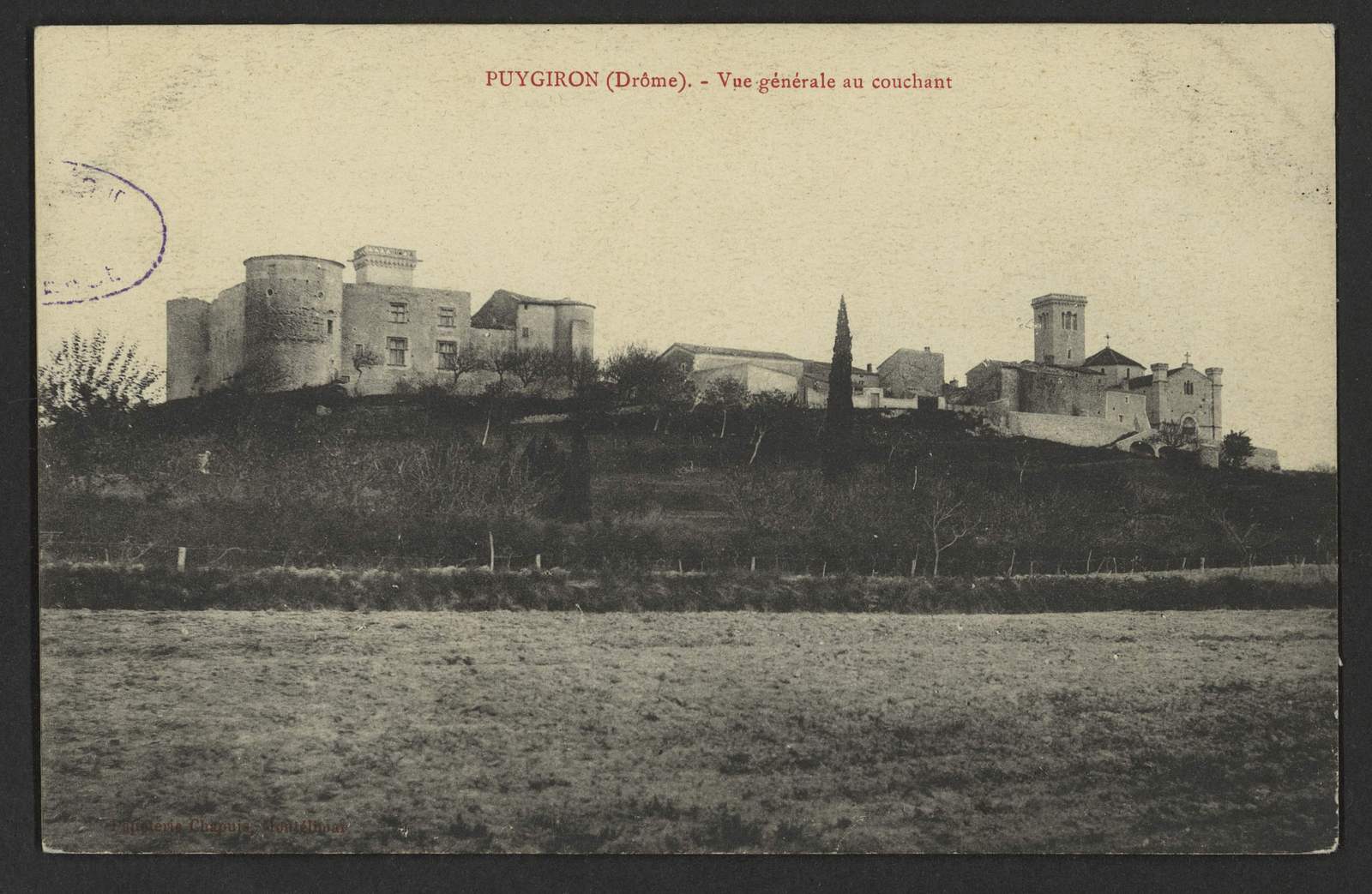 Vue générale de Puygiron au couchant vers 1905