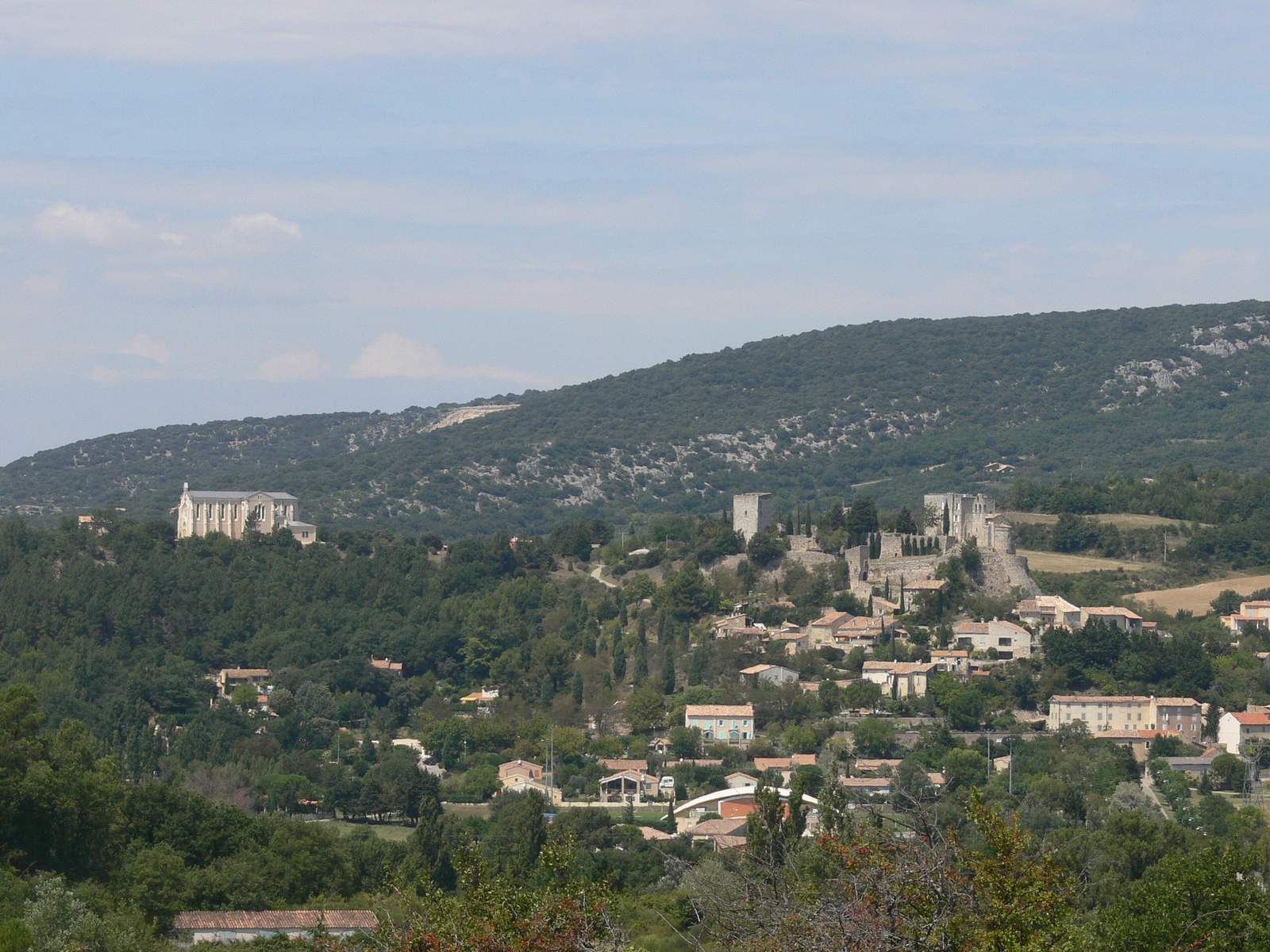 Roussas et sa colline vus depuis Valaurie
