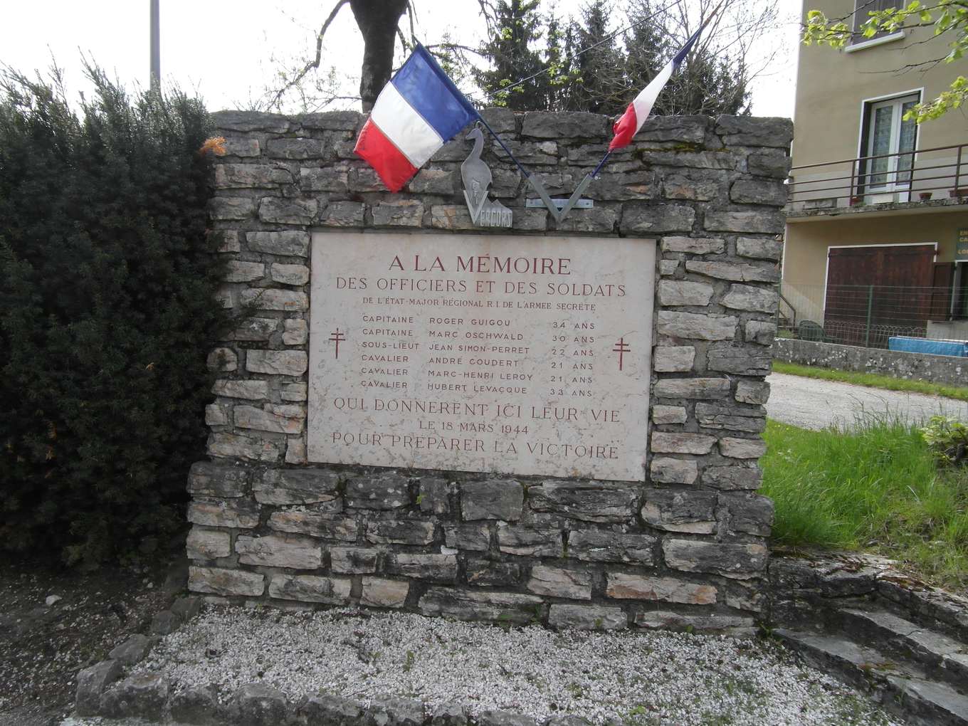Le monument du 18 mars 1944 à Saint-Julien-en-Vercors