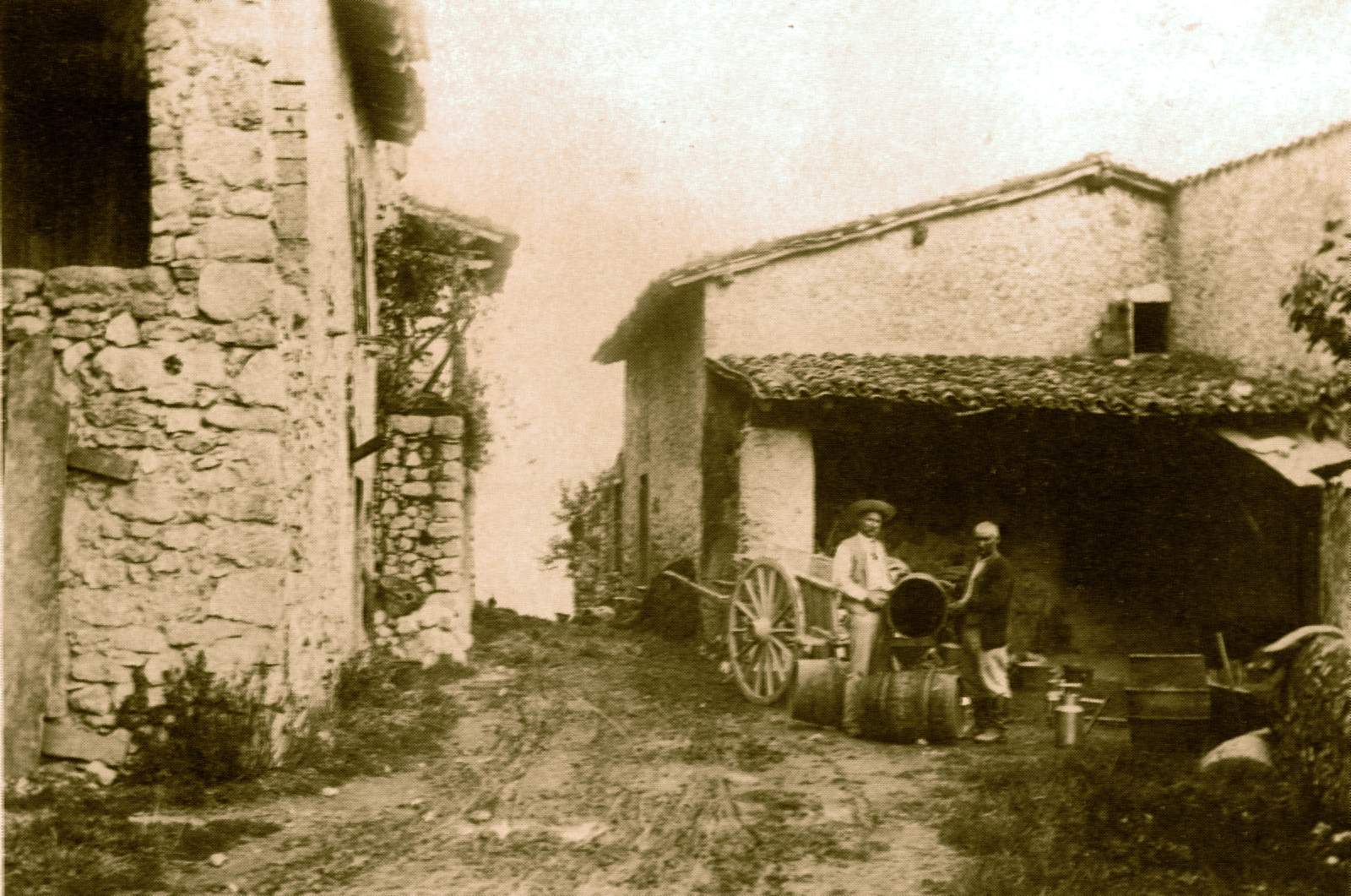 Le transport du vin à Vercheny-le-Haut en 1902, attelages et foudres